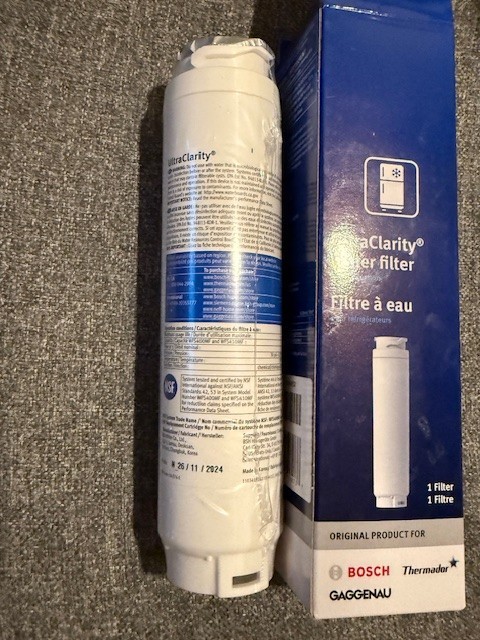 Brand New Bosch Ultra Clarity Water Filter for refrigerators, 1 filter #11034152