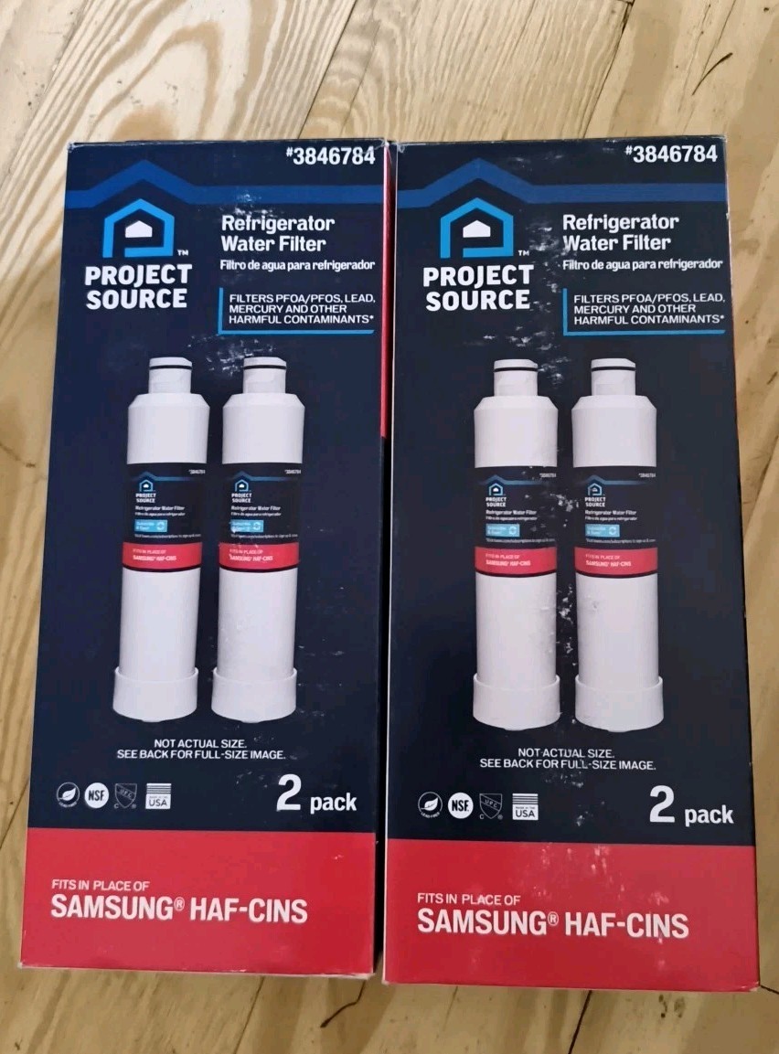 Project Source 3846784 Refrigerator Water Filter 4 Pack (2 Packs Of 2)