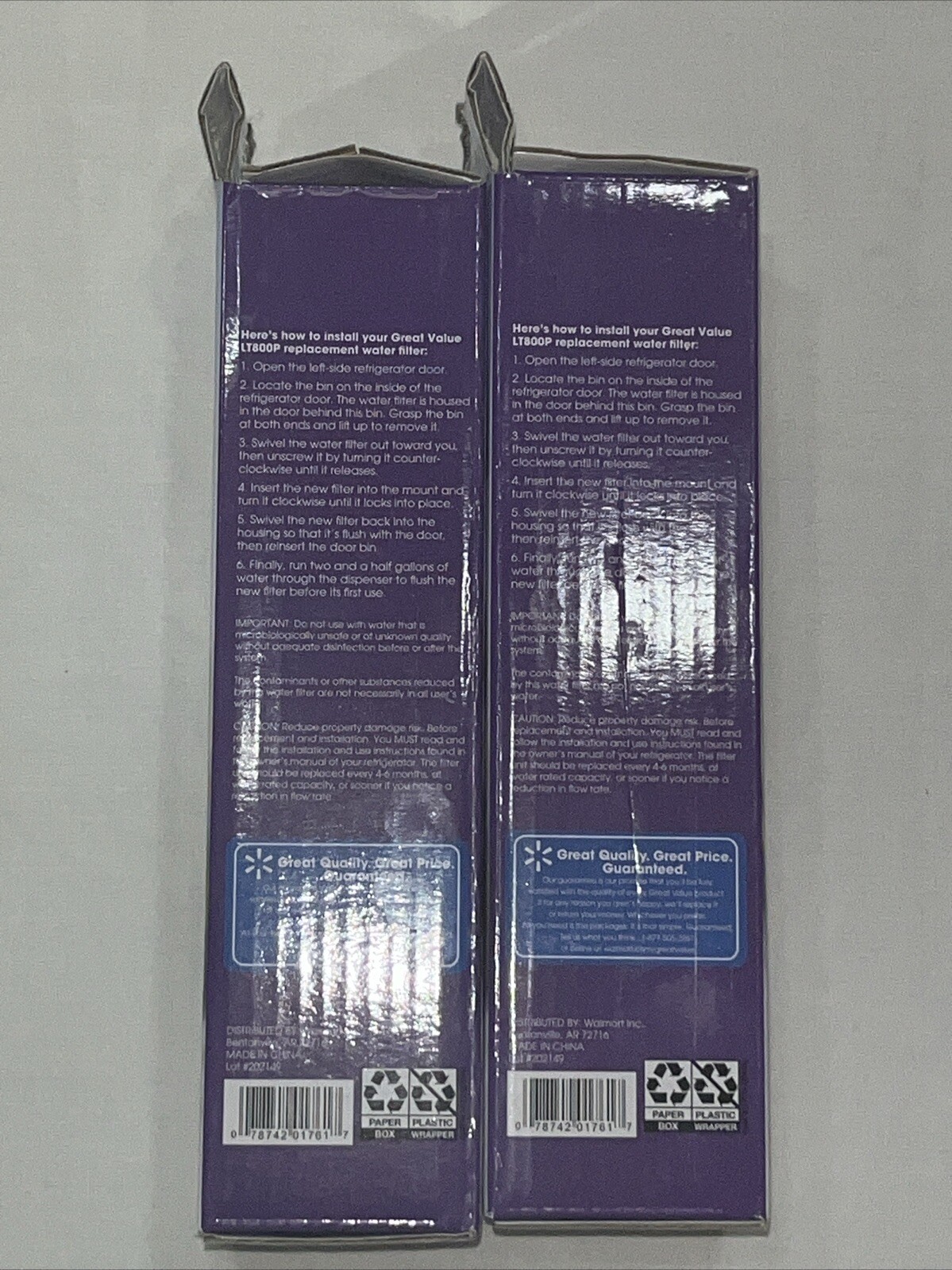 2 Great Value Replacement Refrigerator Water Filter LG LT800P & Kenmore 9490