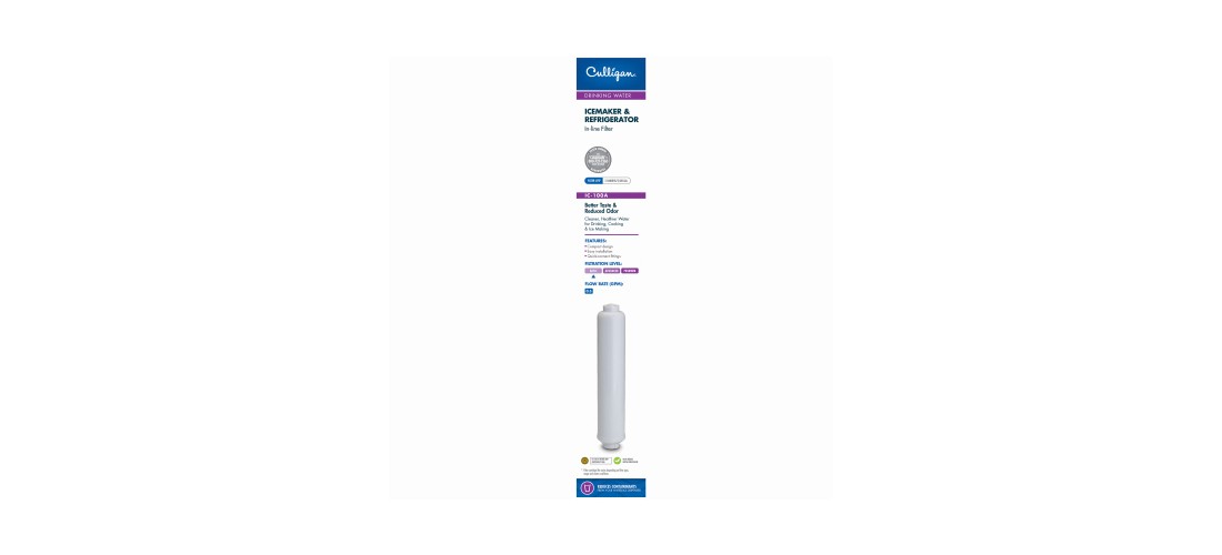 Culligan IC-100A Icemaker and Refrigerator Filter, 2500 gal Capacity, 0.5 gpm