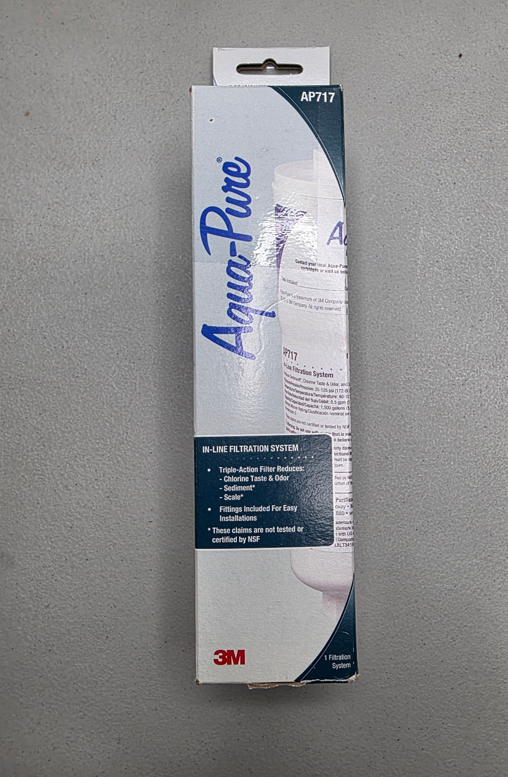 3M Aqua Pure In Line replacement triple action 5 micron water filter model AP717