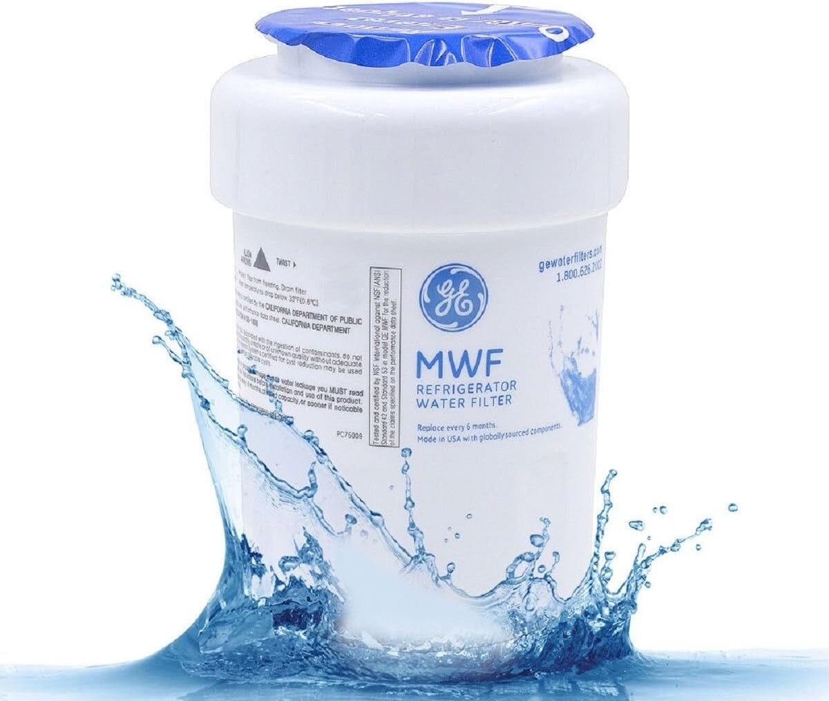 General Electric Tool Free Refrigerator Replacement Water Filter MWF