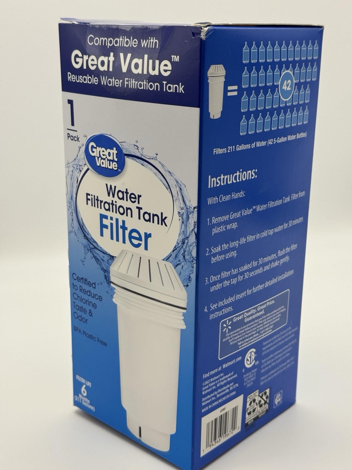 GREAT VALUE Replacement Water Filter GWF3 Alternative Compatible W/Vitapur GWF8