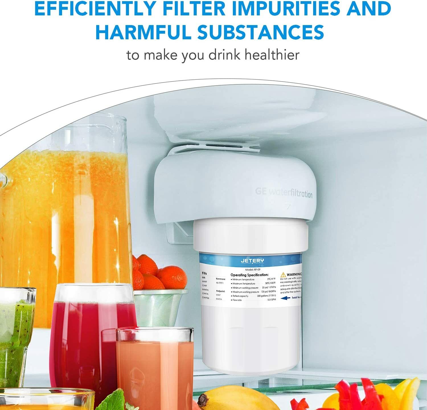 2 Pack Refrigerator Water Filter GE SmartWater MWF MWFA MWFP GWF HWF 46-9991 FMG