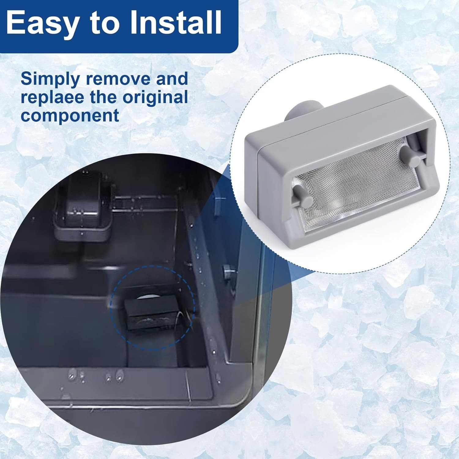 Ice Maker Filter Replacement Cartridge Gray 2 Pack Compatible Opal 1.0 2.0