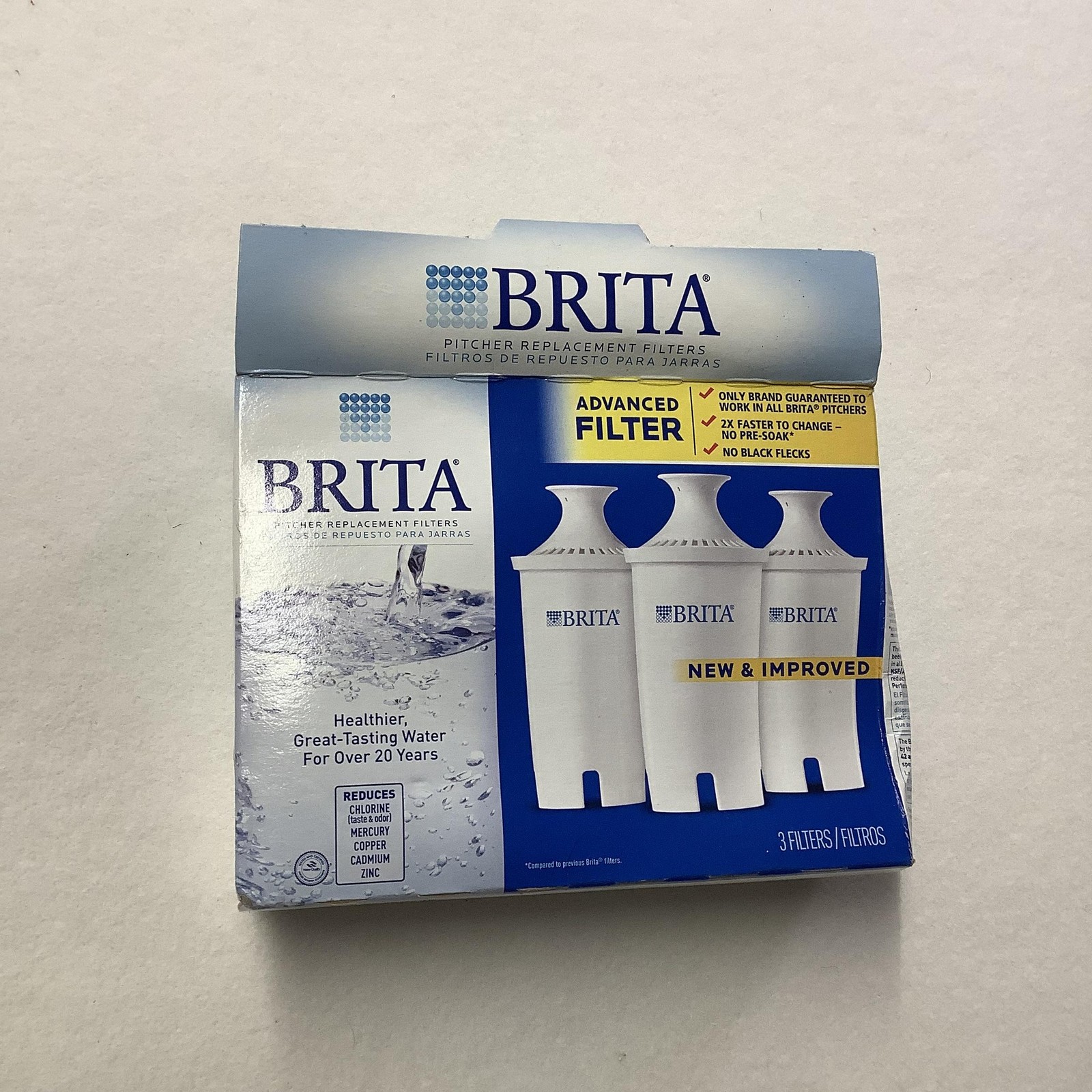 Brita Advanced Pitcher Replacement Water Filters 2 Pack White Open Box