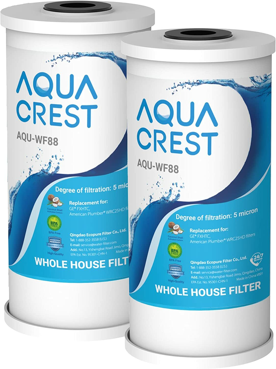 AQUACREST FXHTC 5 Micron 10″ x 4.5″ Whole House Water Filter,Replacement for GE®