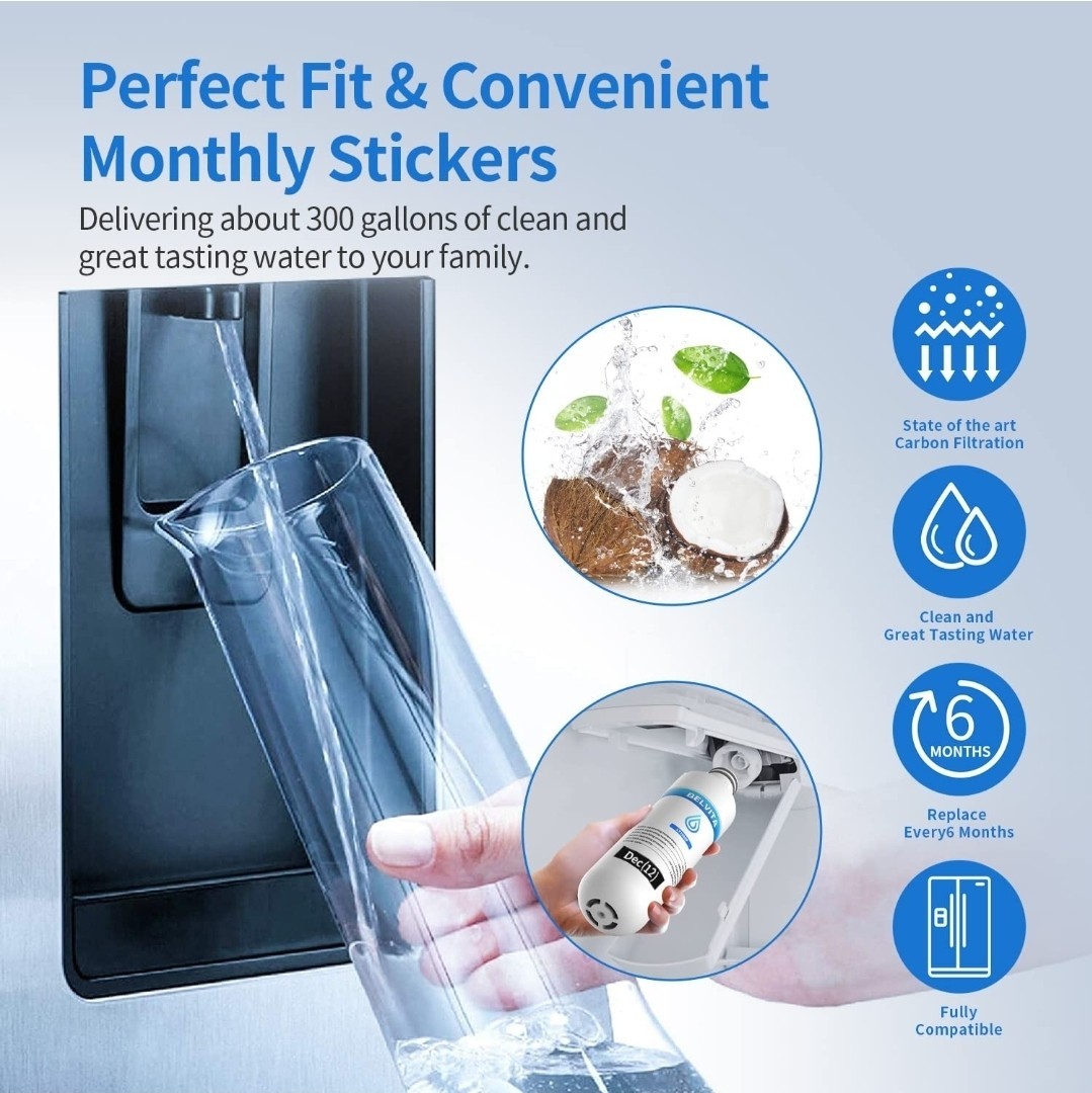 3 Pack belvita LT1000PC Replacement Water Filter w/4 PCS LT120F Air Filter