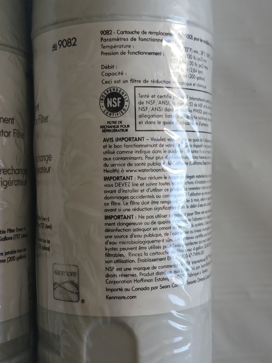 3 Pack Kenmore 9082 Replacement Refrigerator Water Filter For 469082 9903