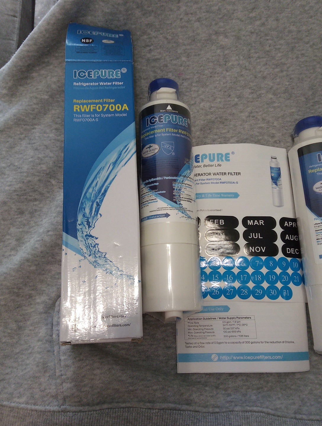 IcePure RWF0700A Water Filters (2)– Box Opened- Filter Still Sealed In Plastic