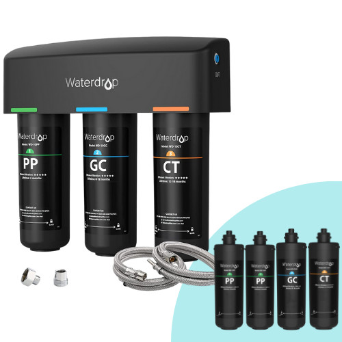 Waterdrop TSA 3-Stage Under Sink Water Filter,Direct Connect to Faucet, Bundle