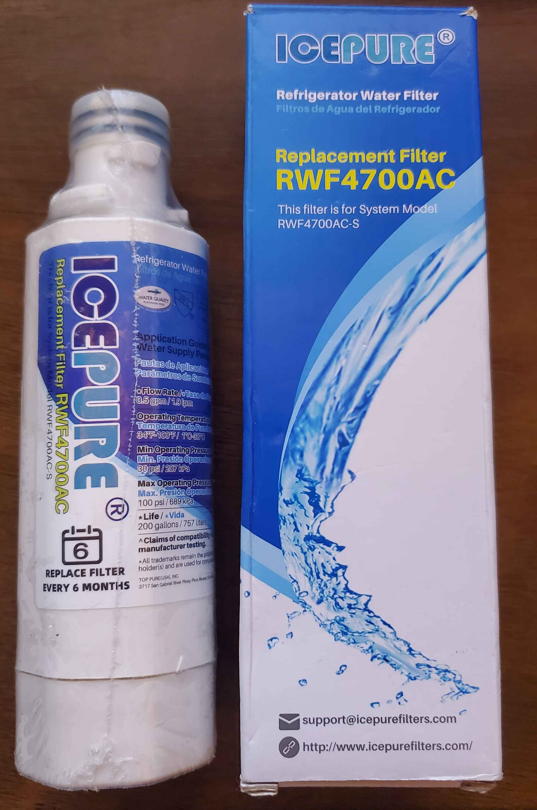 2 ICEPURE RWF4700AC Replacement Refrigerator Water Filters For LG Kenmore/Sears