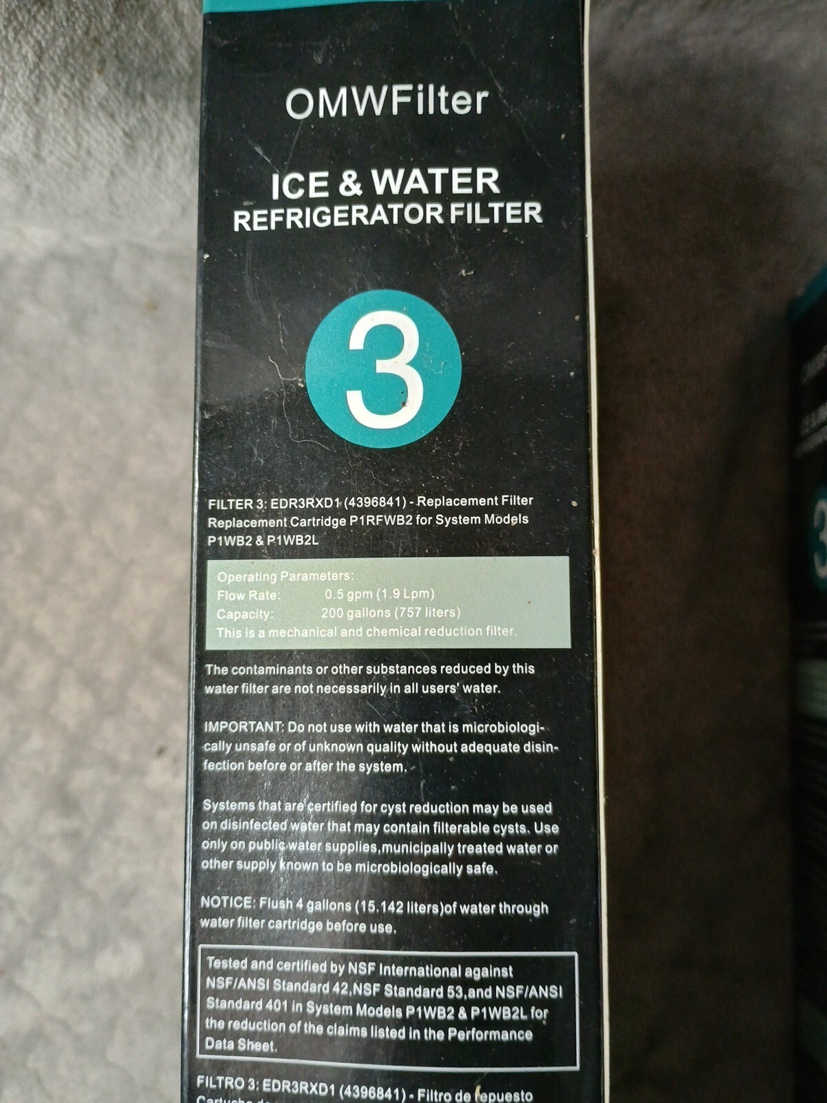 OMWFilter Ice & Water Refrigerator Filter #3 ΕDR3RXD1 4396841 4396710