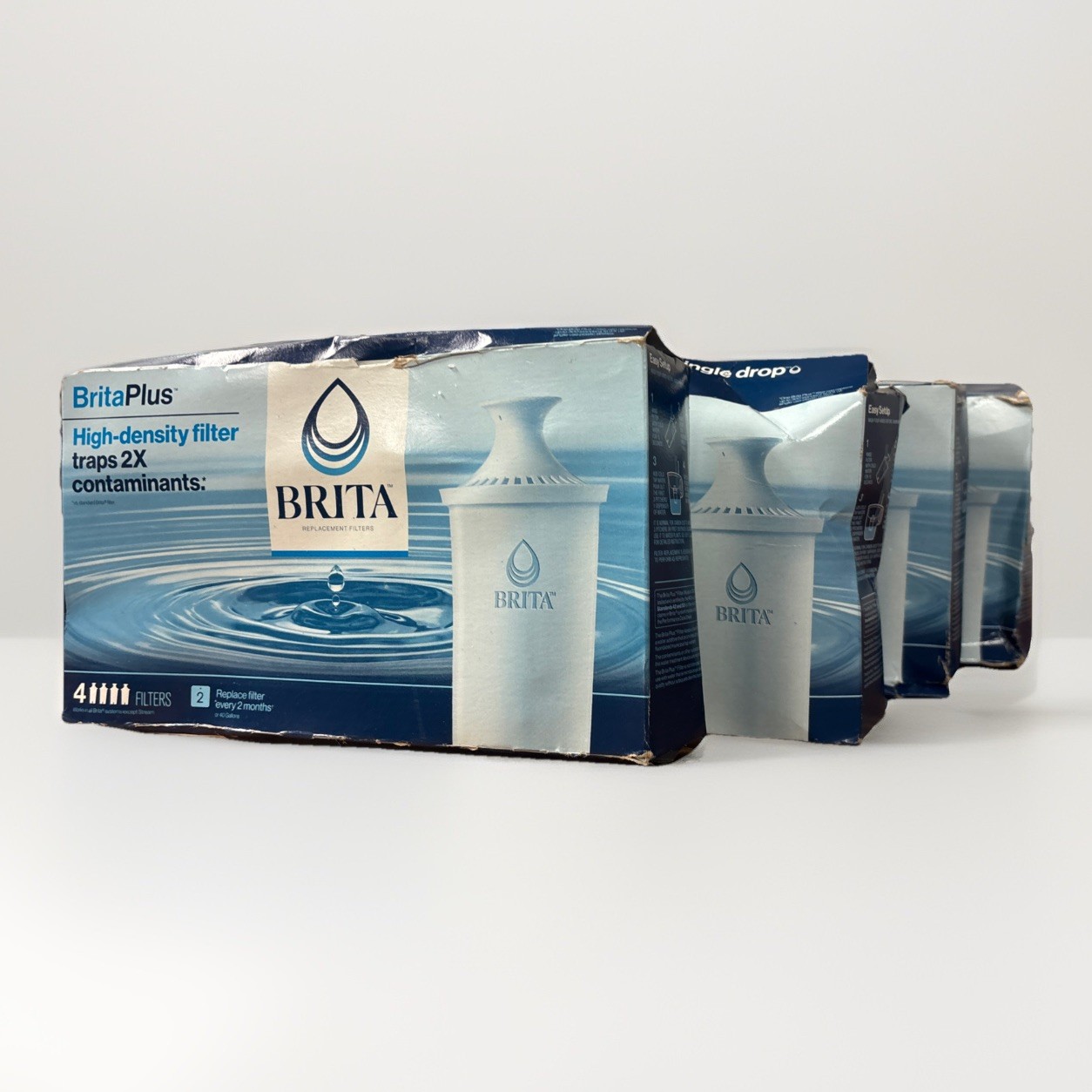 Brita Plus Replacement Water Filter, BPA-Free, High-Density | Lot of 4 | 4 packs