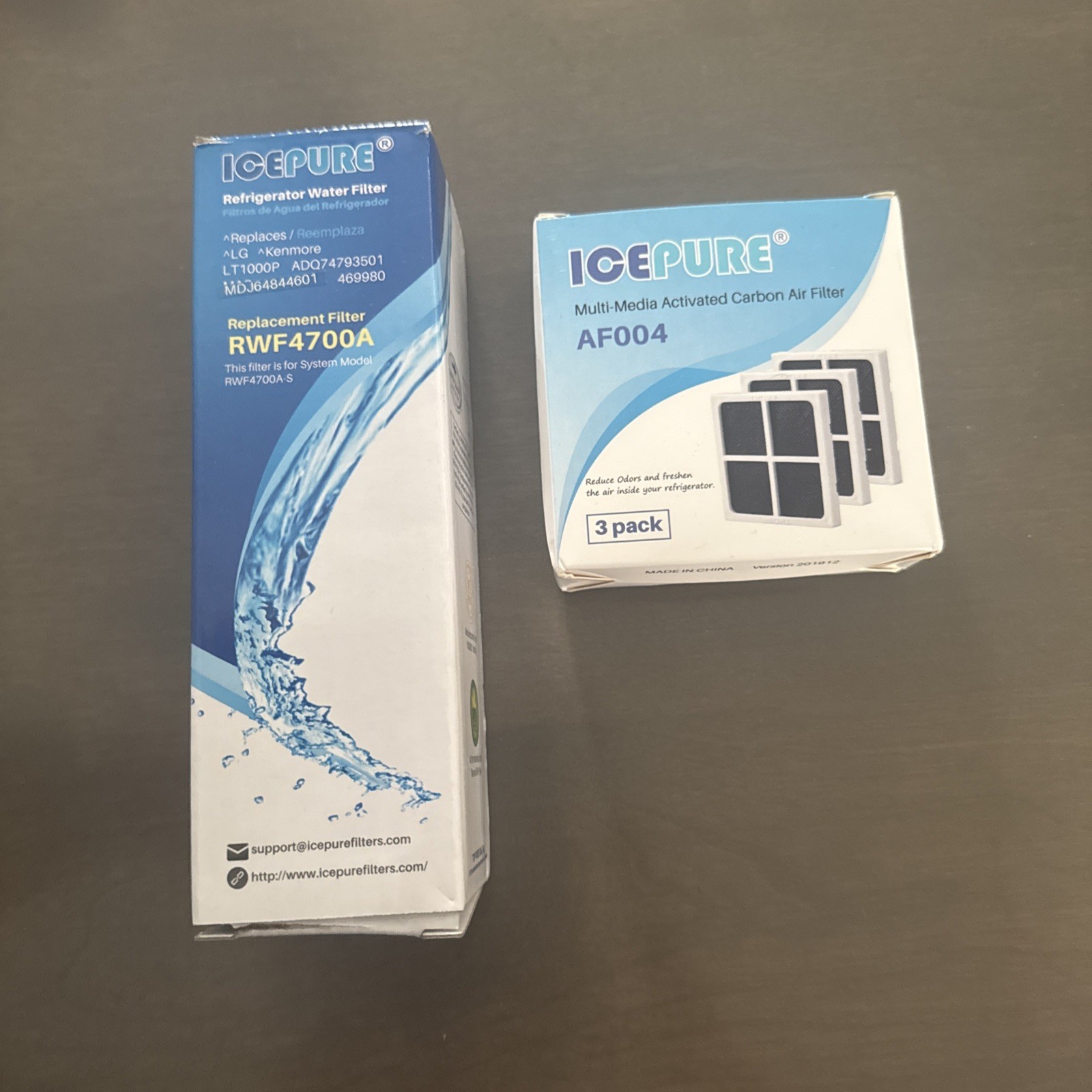 ICEPURE RWF4700A + AF004 Refrigerator Air and Water Filter – White