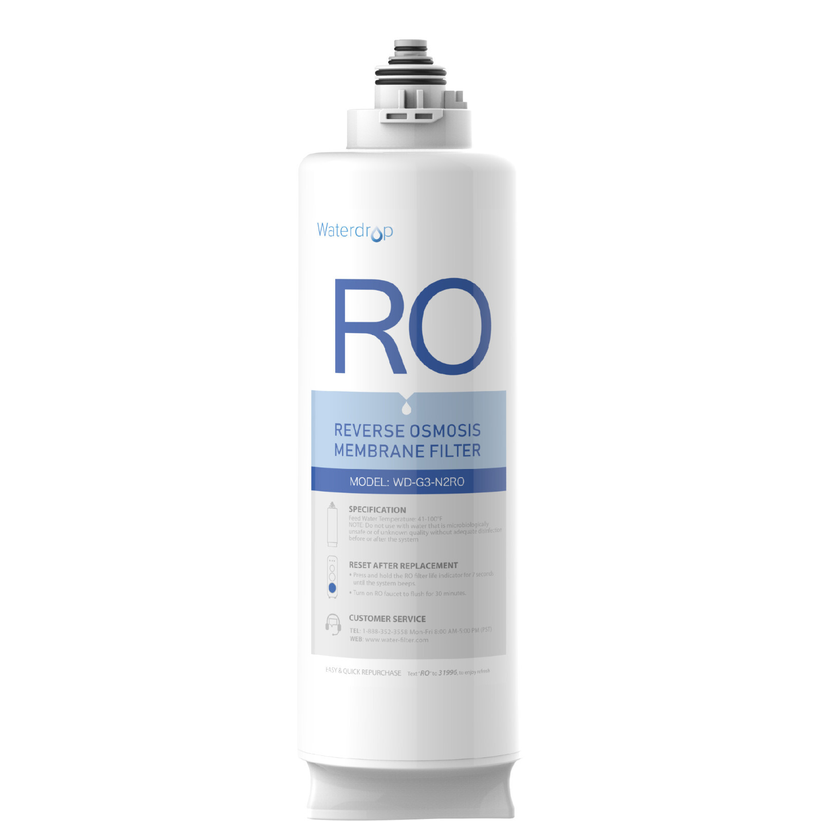 Waterdrop WD-G3-N2RO Filter, Replacement for WD-G3-W Reverse Osmosis System
