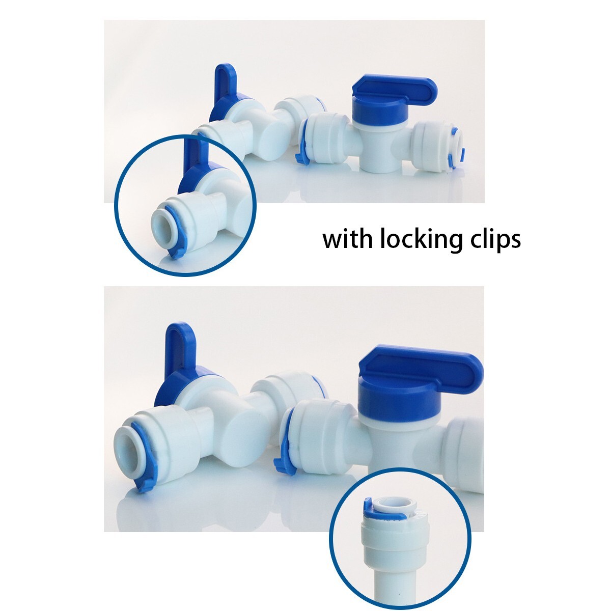 50 PCS Quick Connector 1/4” 3/8“ Tee Push in Tube Fitting for Purifier water Ice