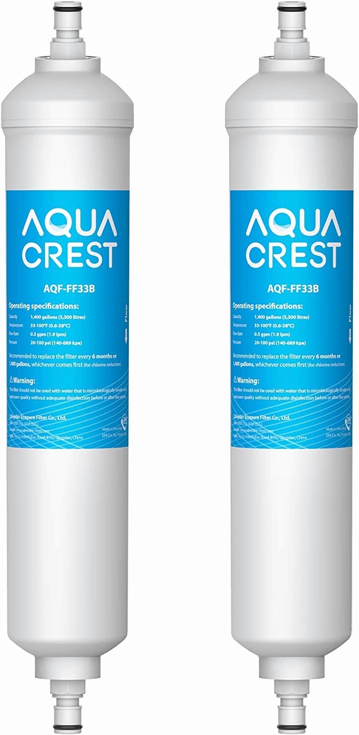 AQUA CREST GXRTQR Inline Water Filter, Replacement for GE® GXRTQR, GXRTQ (2 PACK