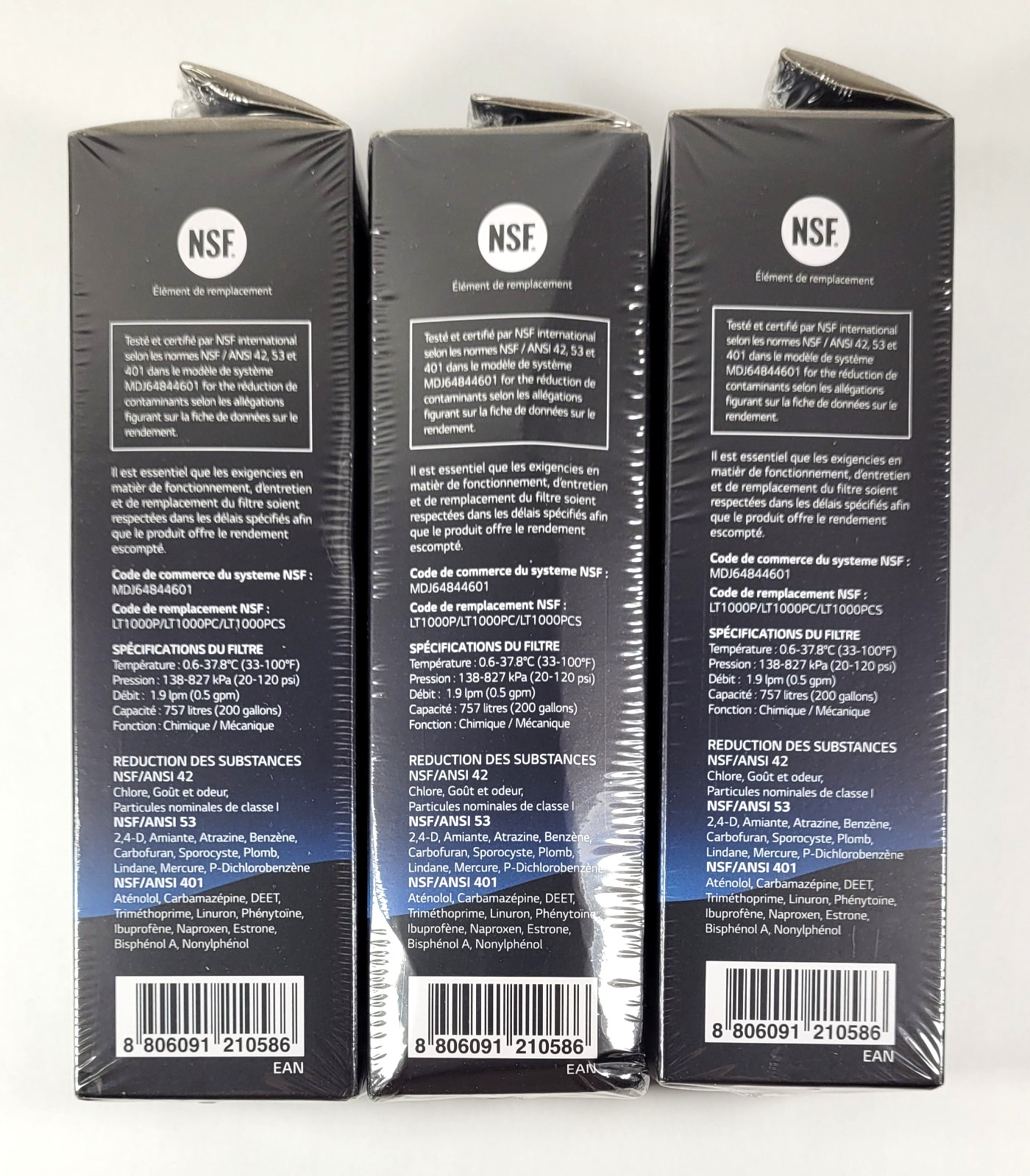 LG LT1000P3 Refrigerator Water Filter Replacement Cartridge 3-Pack New Genuine
