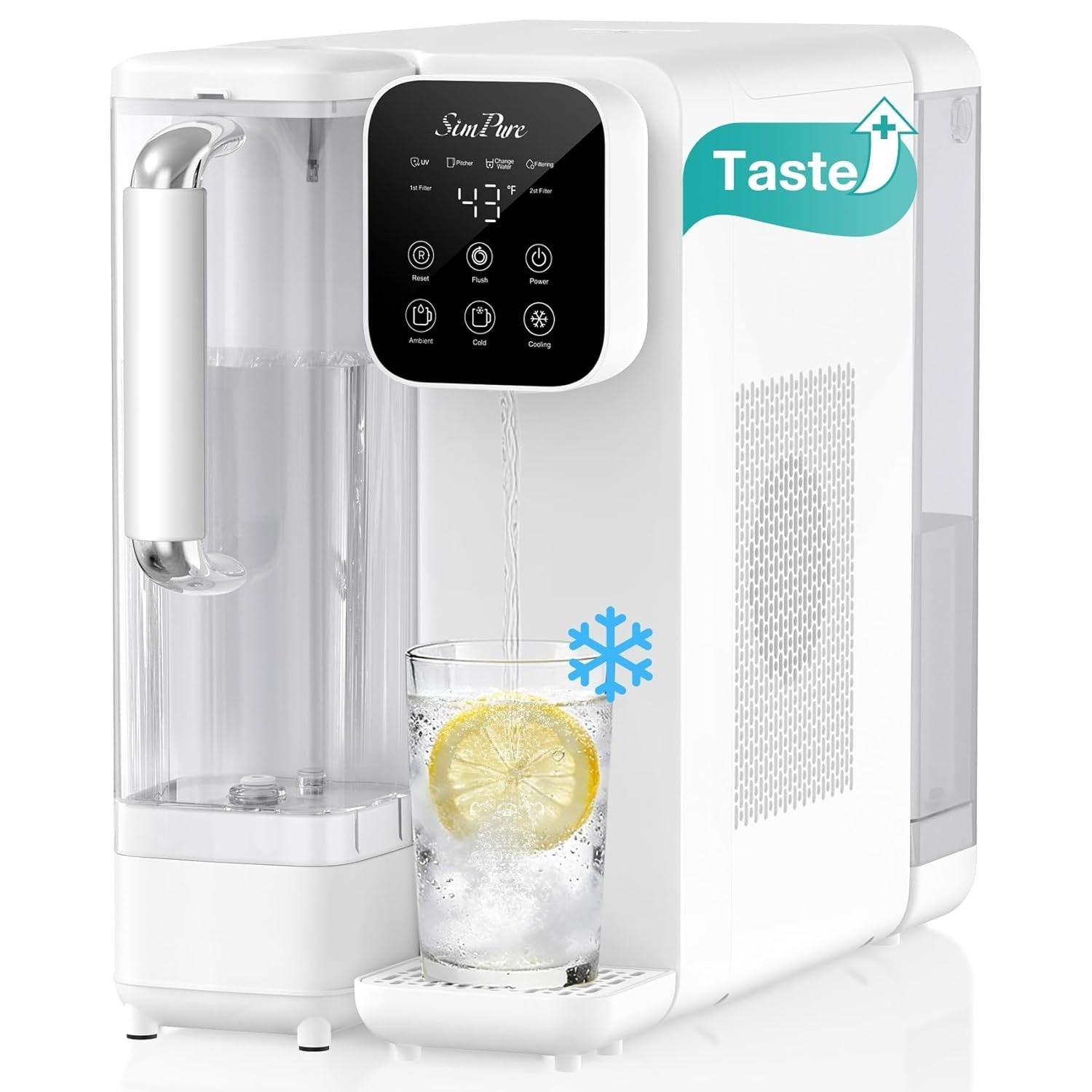 UV Cold Reverse Osmosis Water Filter Countertop, 6-Stage RO Water Filtration Sys