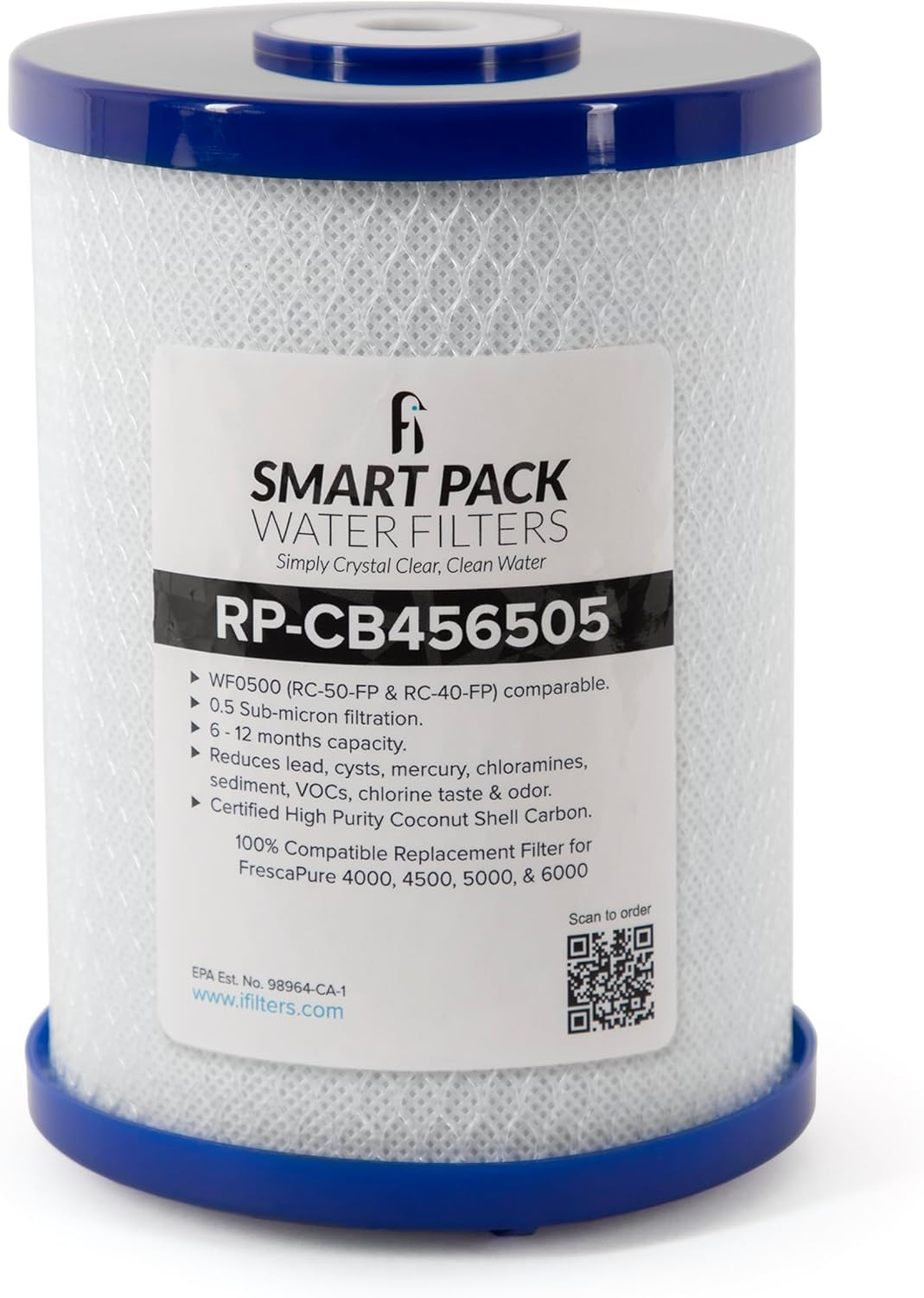 Ifilters High Purity Coconut Shell Activated Carbon Water Filter – 750 GPD Life