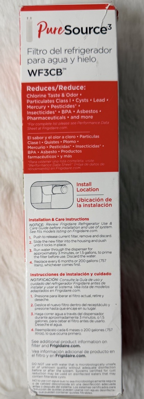 Frigidaire WF3CB PureSource 3 Refrigerator Water Filter New Open Box Genuine