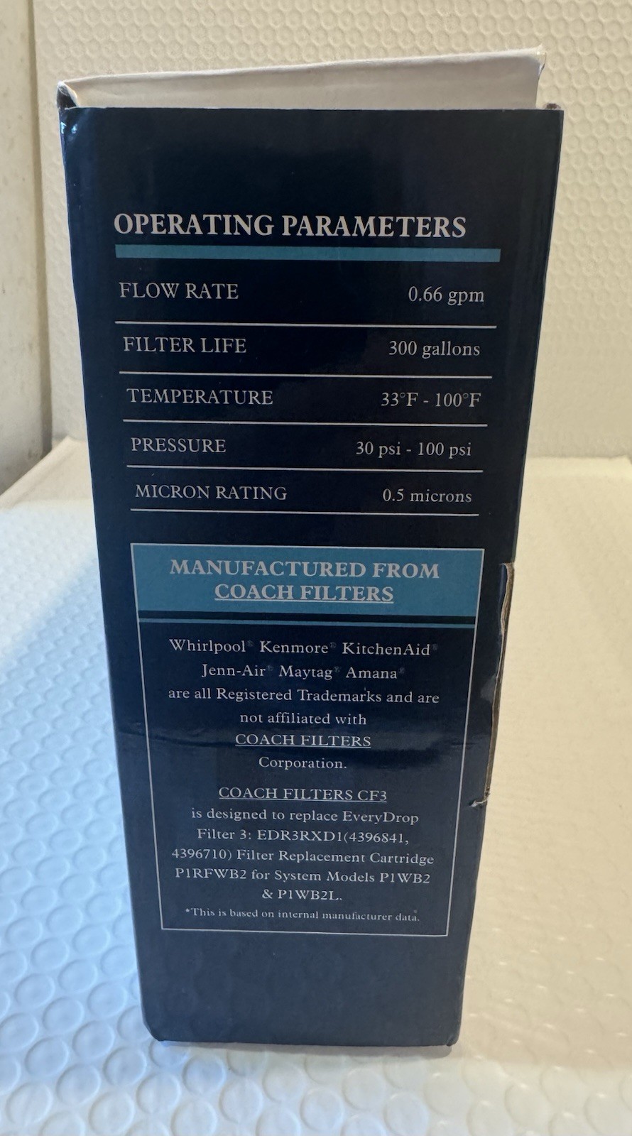 Coach Filters Refrigerator Water Filter CF3 3-Pack for Whirlpool Every drop 3