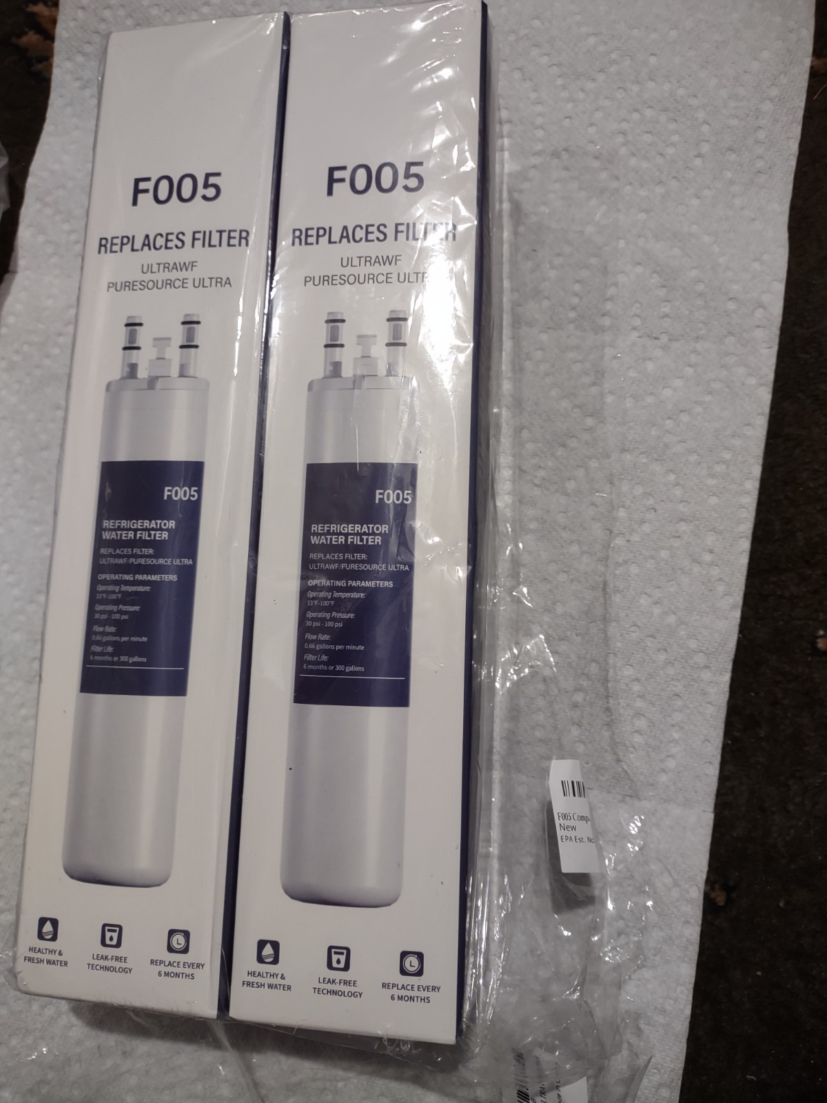 2 Packs F005 Refrigerator Water Filter Replace Filter Ultrawf Puresource Ultra