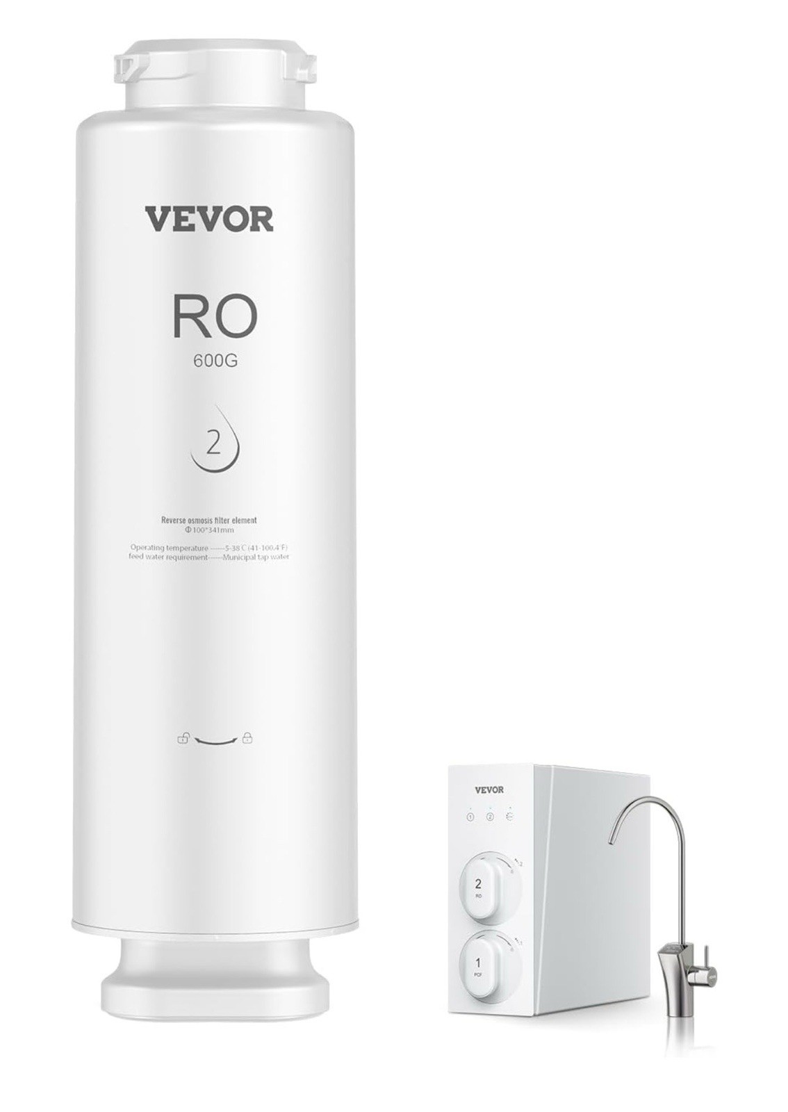 VEVOR Reverse Osmosis Filter,10-Layers RO Water Filter SS-003 600 GPD Under Sink