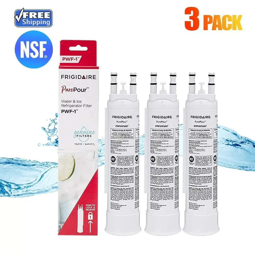 NEW 3 Pack Frigidaire FPPWFU01 PWF-1 Refrige PurePour Water &Ice Filter NEW US