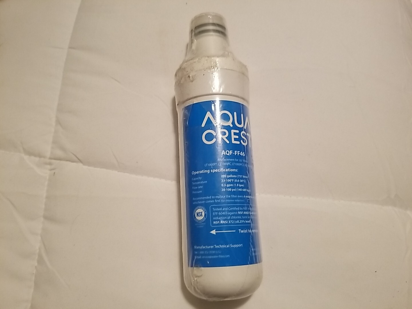 Aqua Crest AQF-FF46 NSF Certified Refrigerator Water Filter-Sealed