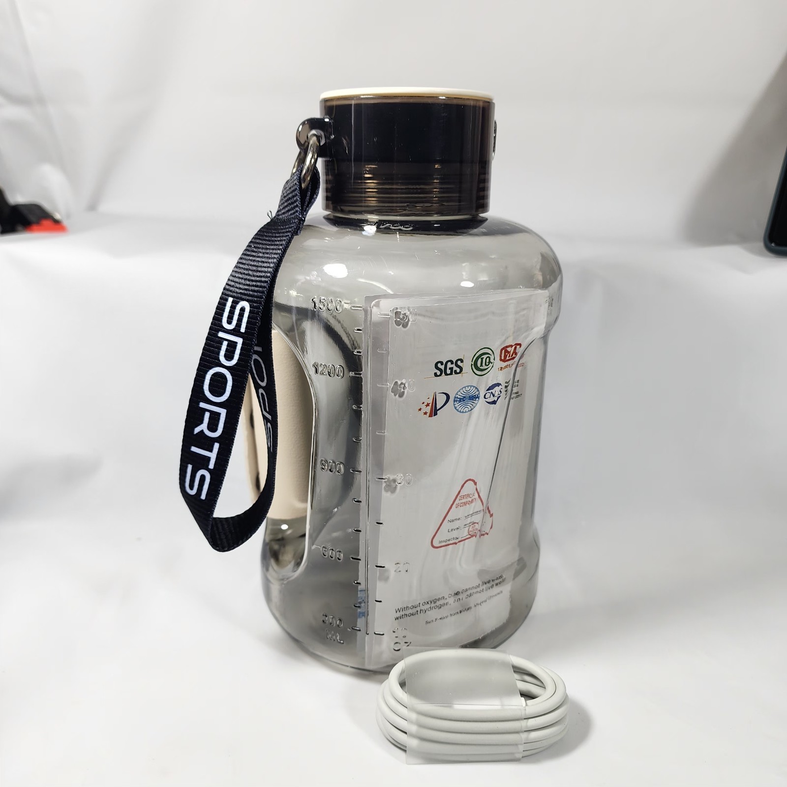 1.5L Portable Hydrogen Water Bottle Generator with SPE PEM Technology, Hydrogen