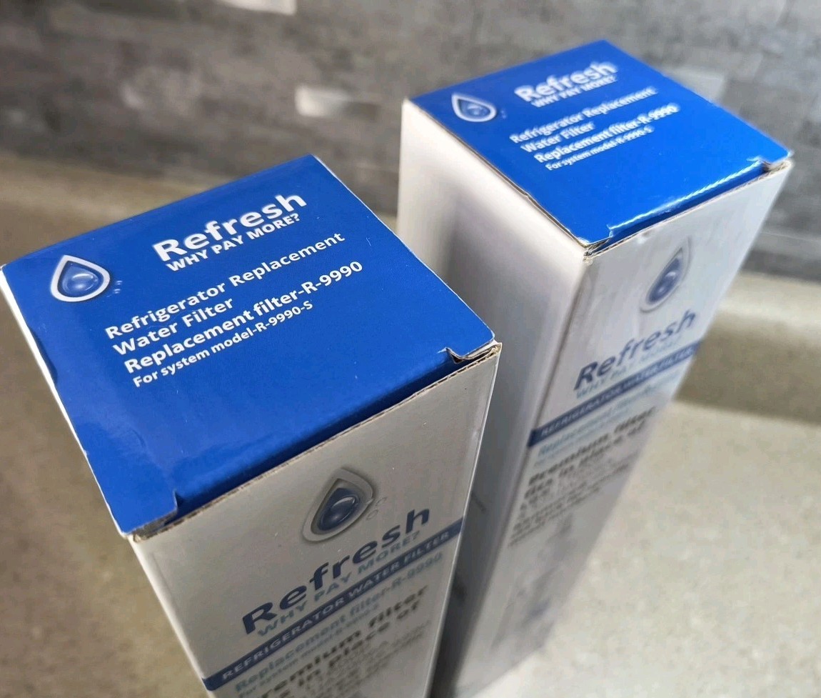 NEW ! Refresh R-9990 Replacement Refrigerator Water Filter 2-Pack,Factory Sealed