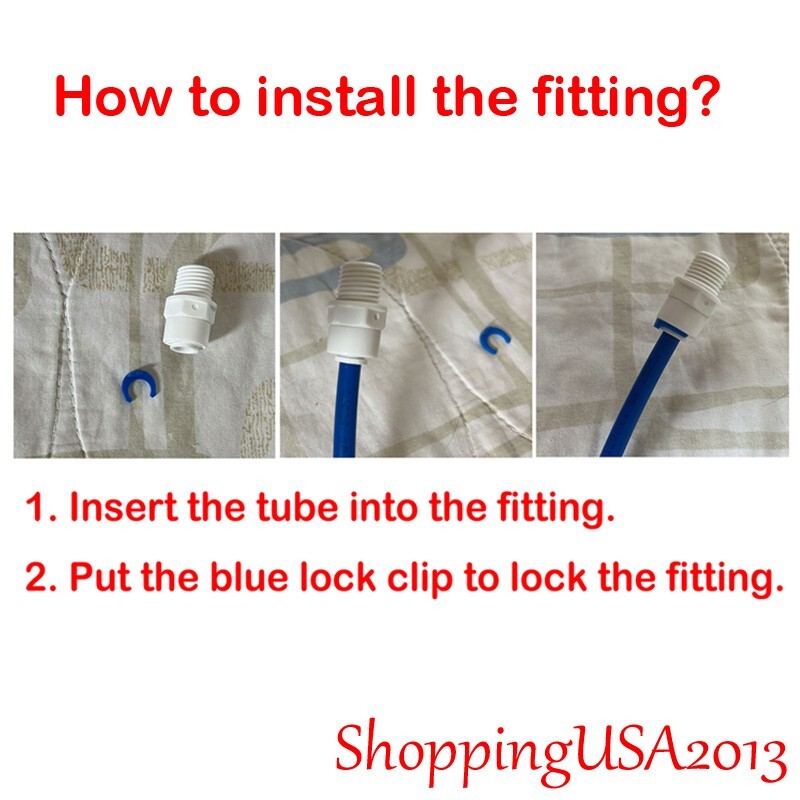 10 Pcs 1/4″-1/4″ Thread Male Straight Fitting Connector RO Water Filter System