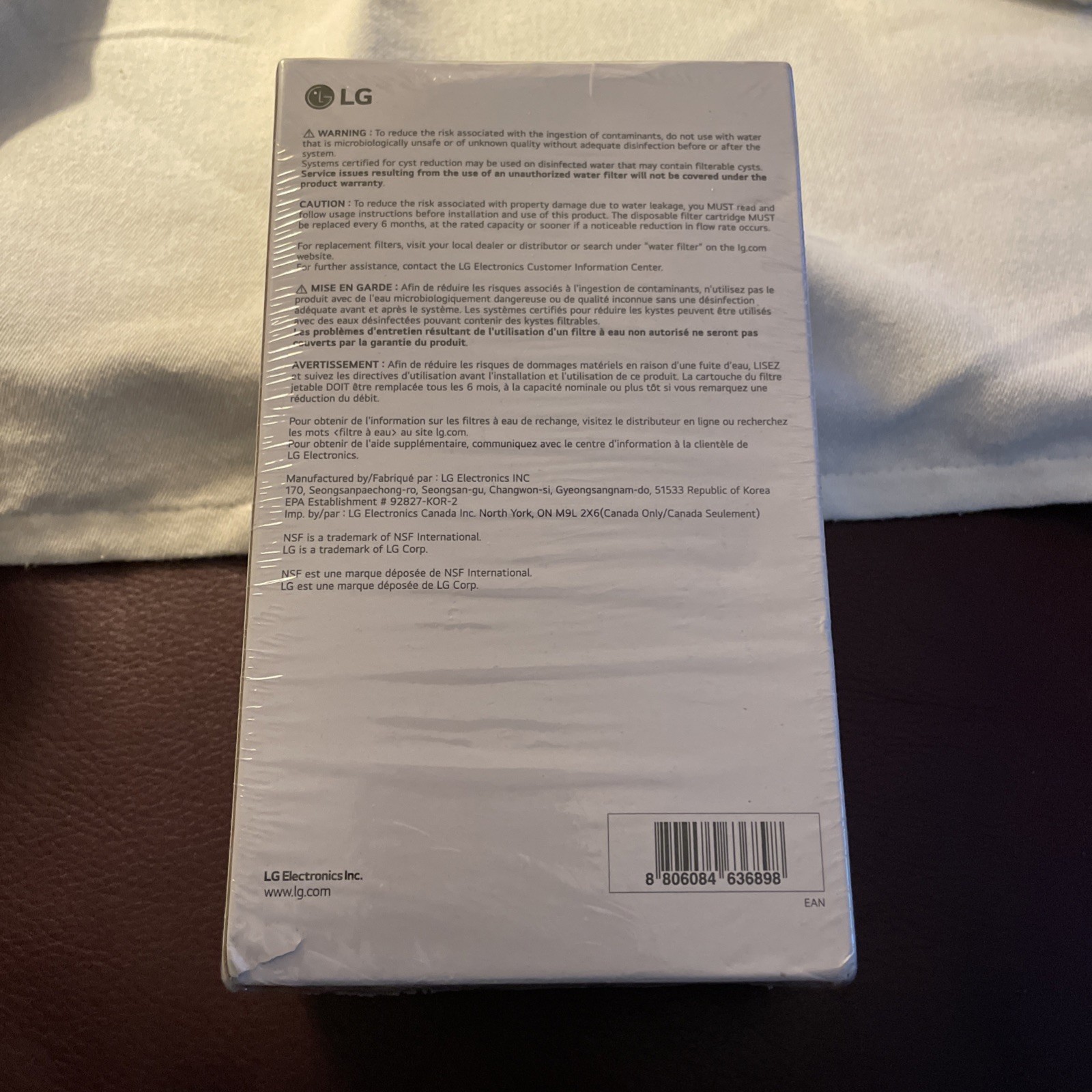 2 filters Genuine LG LT1000P2 Refrigerator Water Filter ADQ747935 *NEW SEALED*