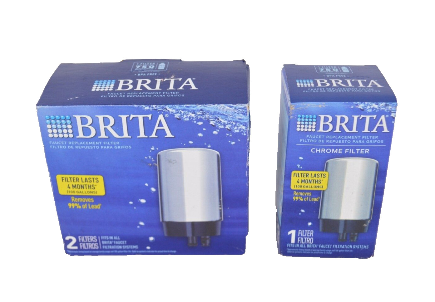BRITA Silver 3-pack Faucet Replacement Filters 100 Gal OEM Fits Brita Faucets