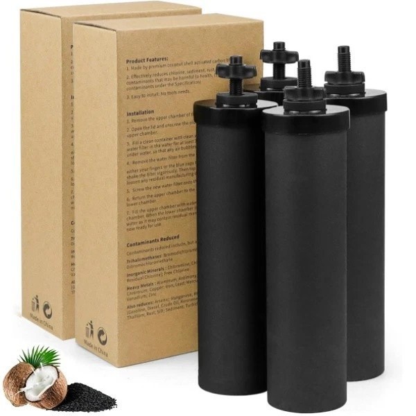 4Pack Replacement Gravity System Filters BB9-2 Black For Berkey Water Filter
