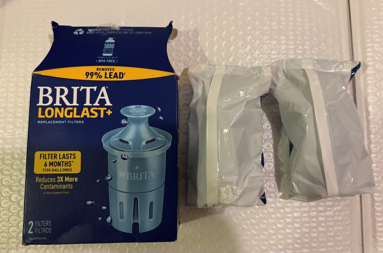 Brita Longlast Plus Replacement Filters for Pitchers Dispensers – 2 Count