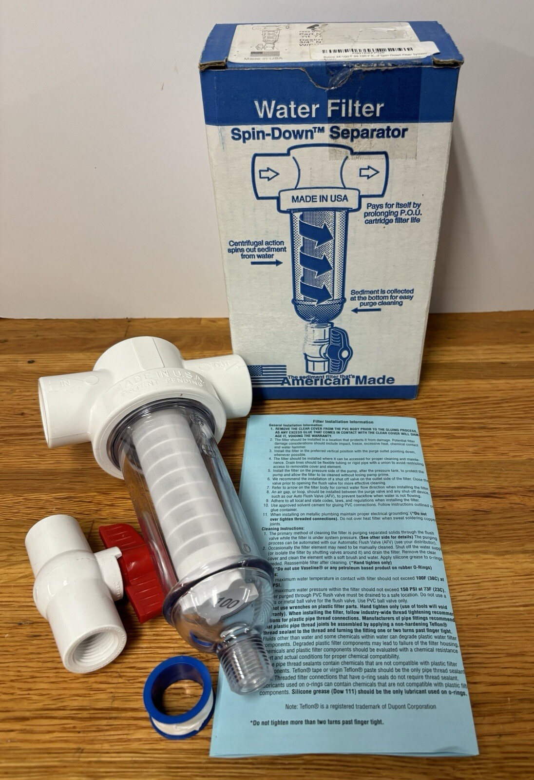 Rusco Spin-Down Filter Sediment Separator & Valve 34-100-F USA