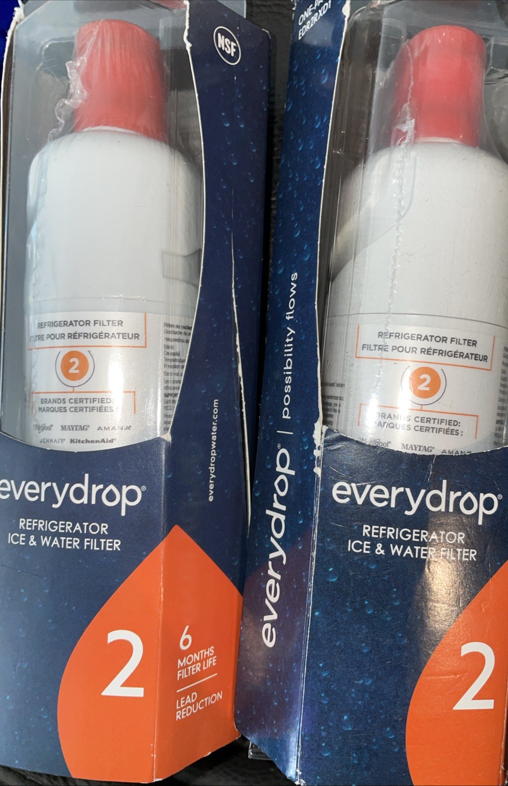2 Pack Refrigerator filter everyday ice & water 2P #EDR2RXD1