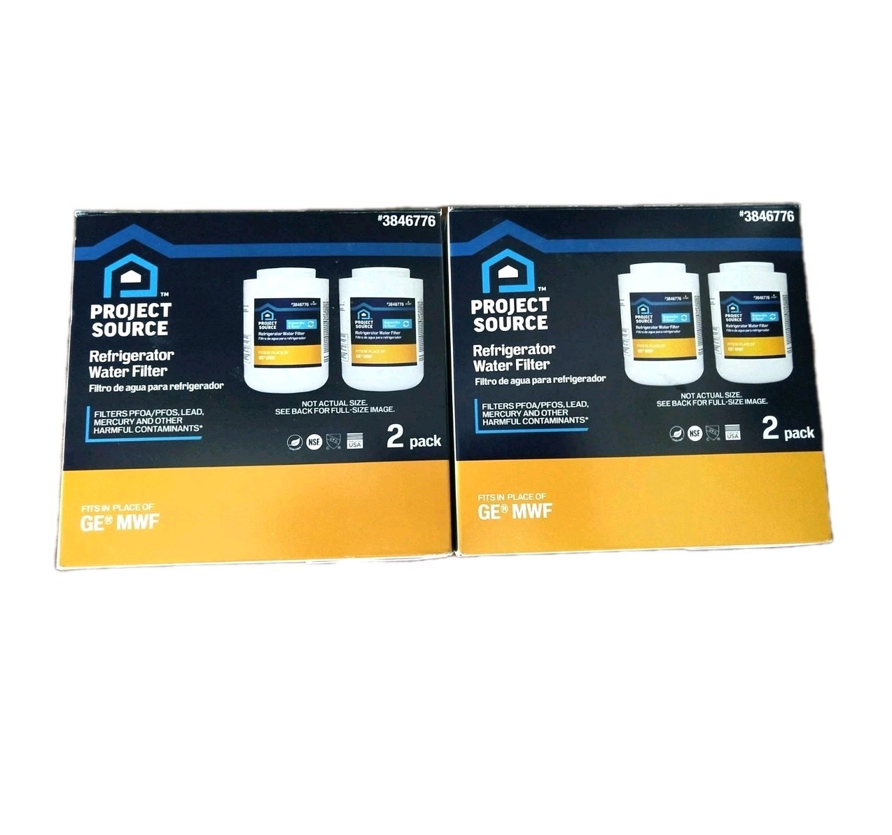 Project Source #3846776 G-1-2 Refrigerator Water Filter fits (GE MWF) 2 2-Packs