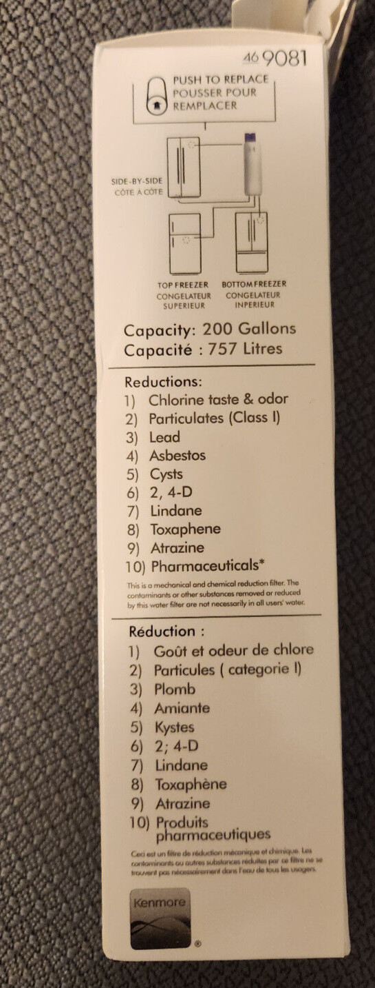 Kenmore 9081 Refrigerator Water Filter – White, new in sealed box, — Lot 2422