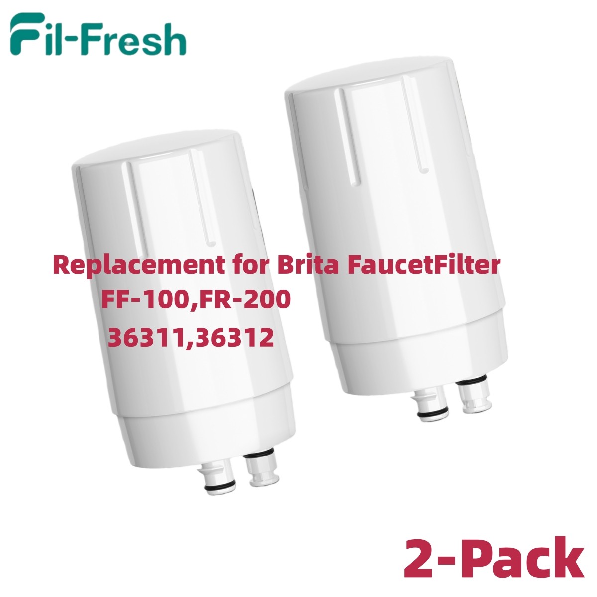 #35618 BPA-Free Faucet Filter Replacement 2-Pack Brita FF-100 FR-200 36311 2/4-P