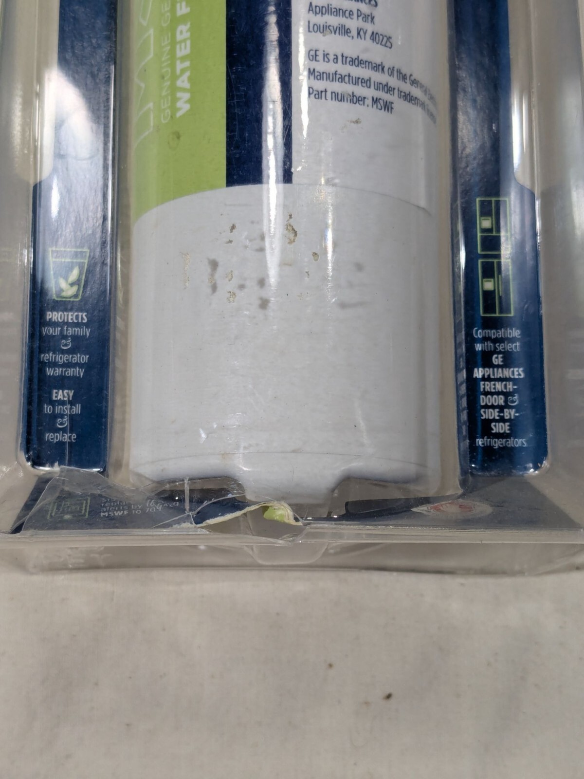 GE MSWF SmartWater Refrigerator Replacement Filter Removes 99% Lead & Impurities