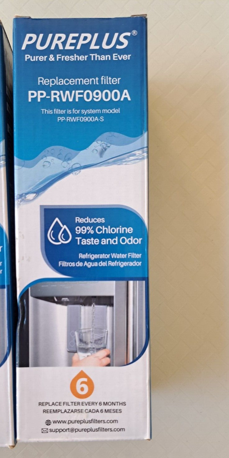 PurePlus PP-RWF0900A Refrigerator Water Filter Replacement 2 Pack NEW SEALED