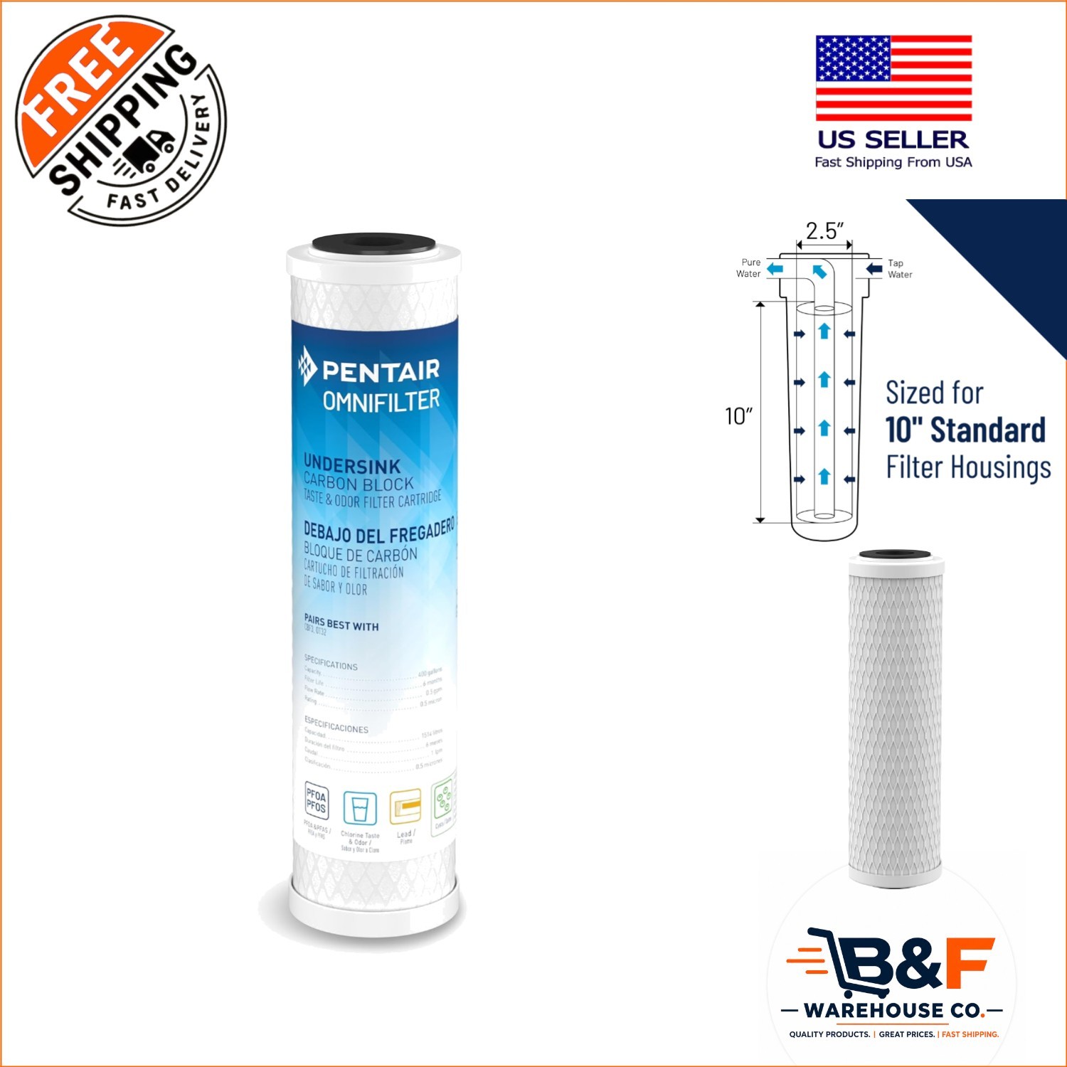 High Capacity 400 Gallon CB3 Filter Cartridge – Cleaner Water for Every Sip