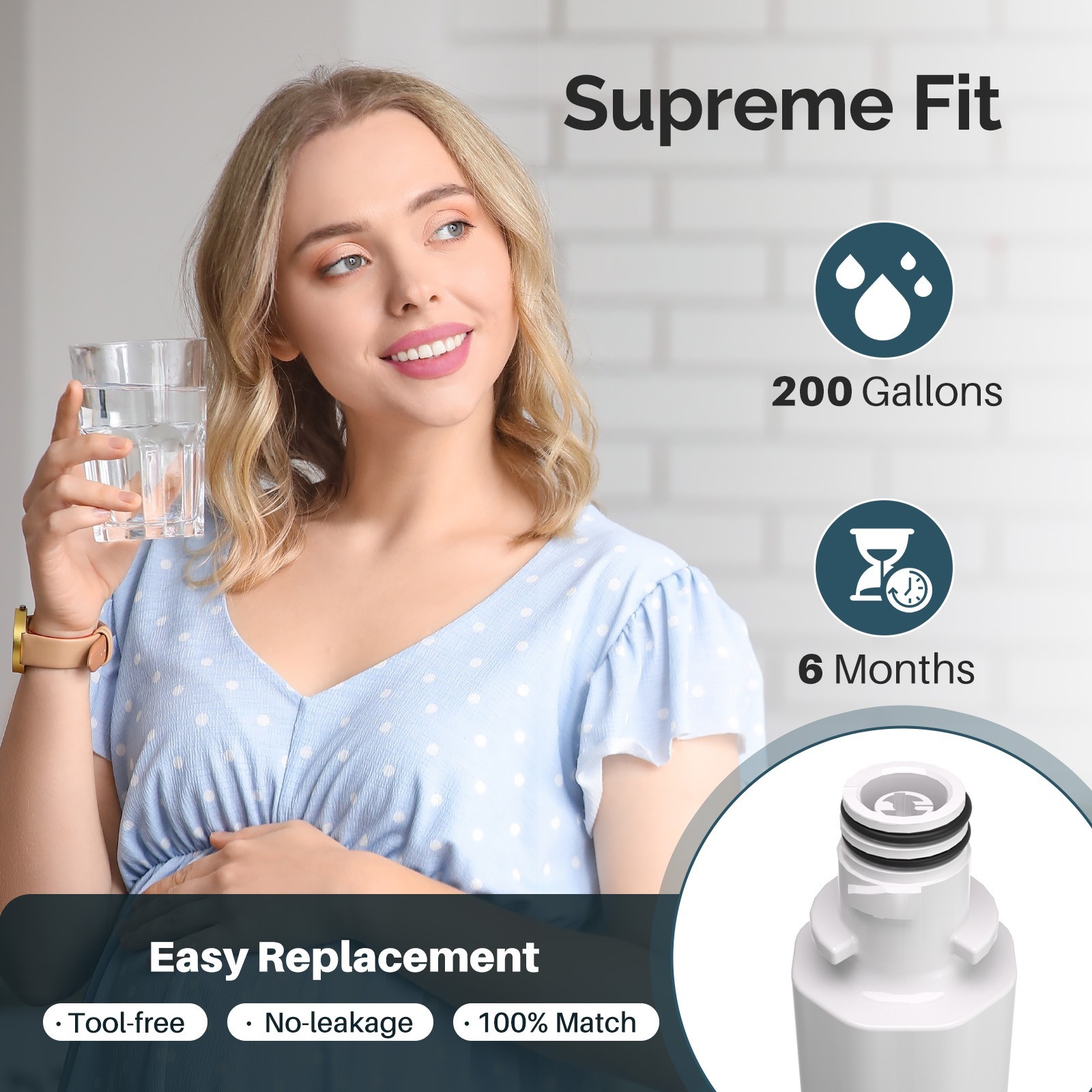 RWF4700AC Water Filter Fit for LT1000P, ADQ747935, LMXS28626D, LT1000PC 4PACK