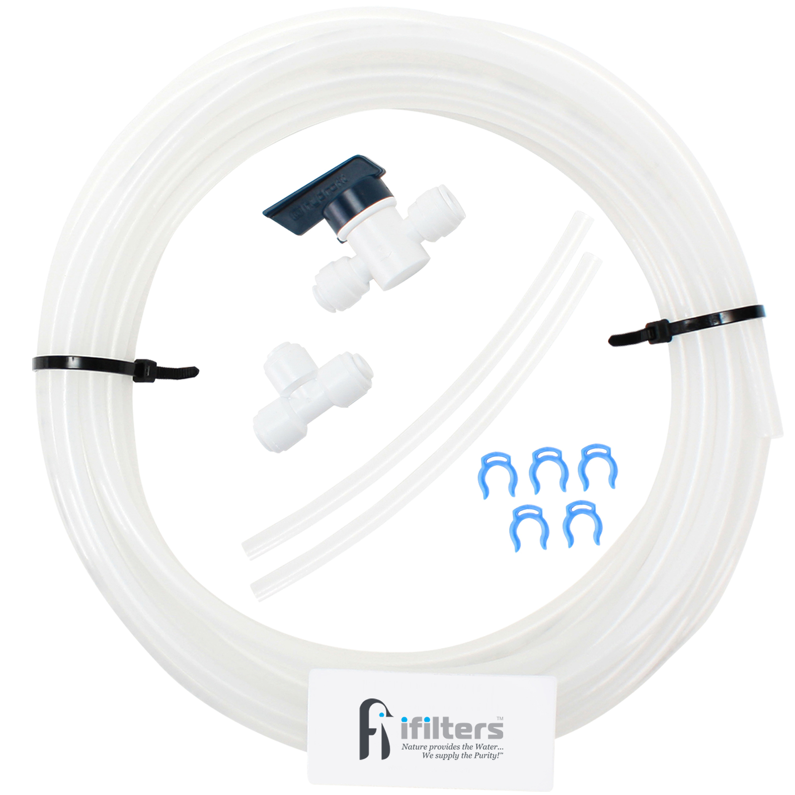 Refrigerator Ice Maker Water Line Kit for Water Filter Systems 20 ft 1/4″ Tubing