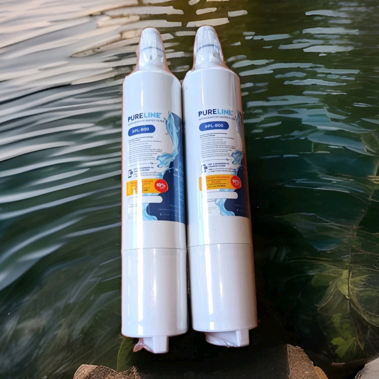 PureLine Refrigerator Water 2 Sealed Filters PL-800-S For Kenmore 9990 LG LT600P