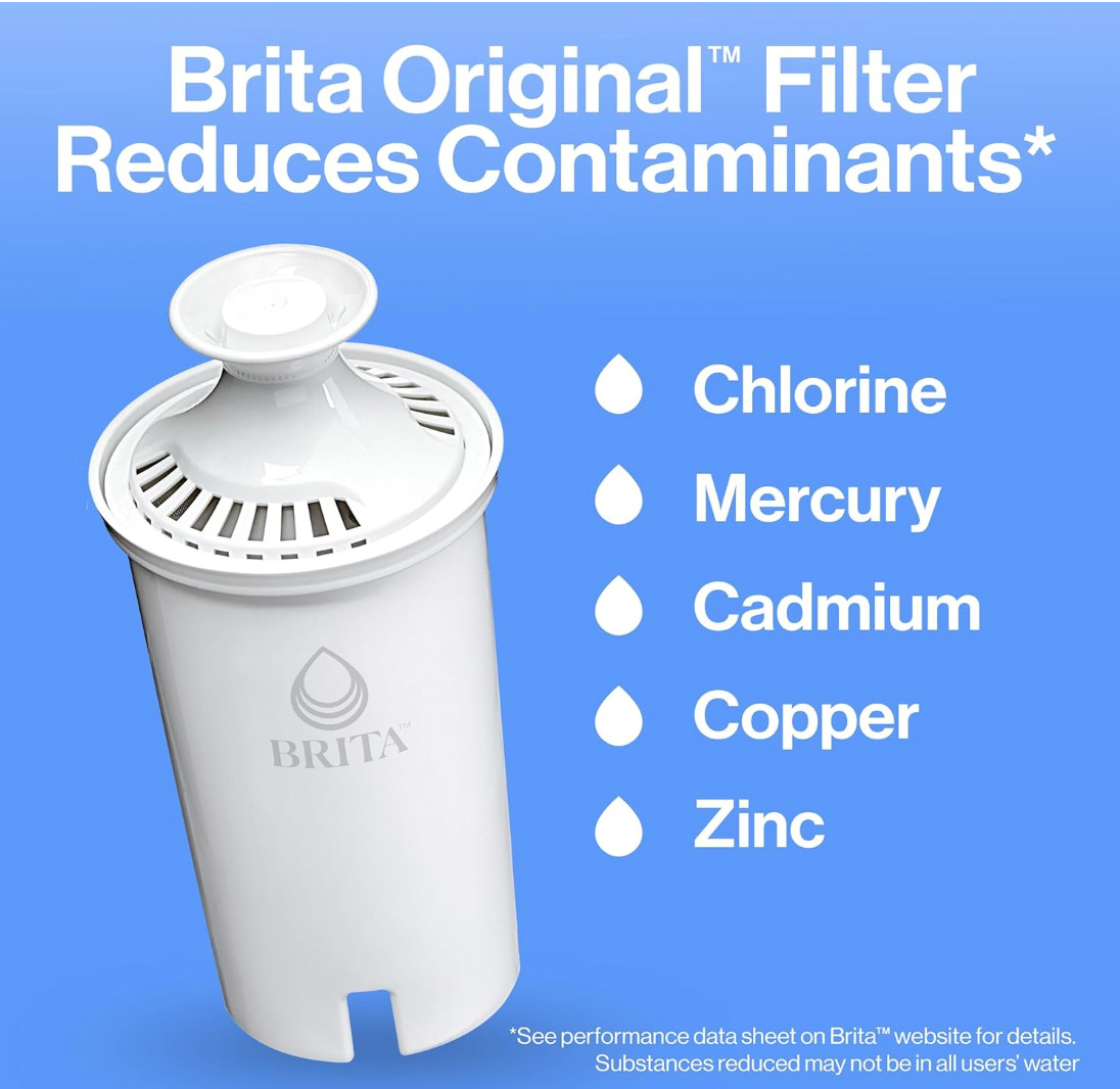 Brita Large 10-Cup Water Filter Pitcher – Bright White | Includes 2 Filters | BP